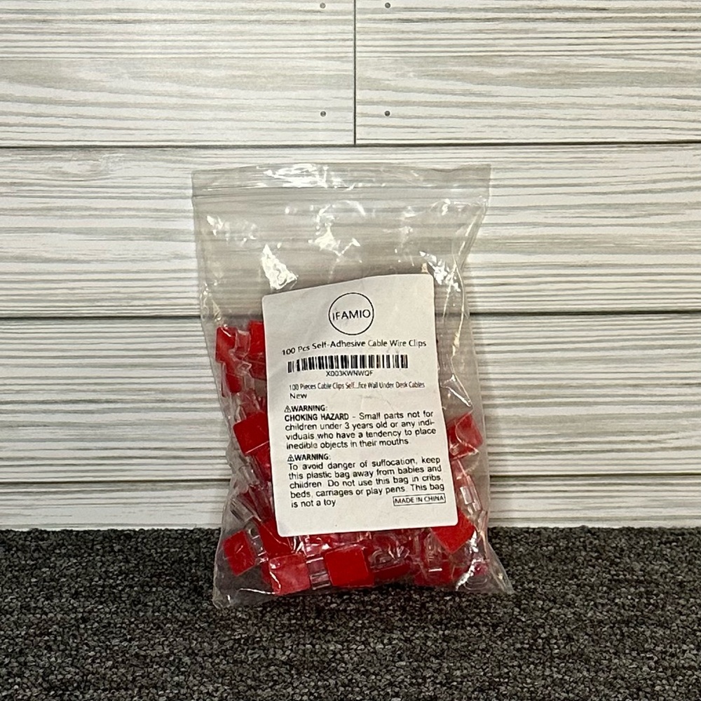 Clear Self-Adhesive Cable Wire Clips 100 Pieces